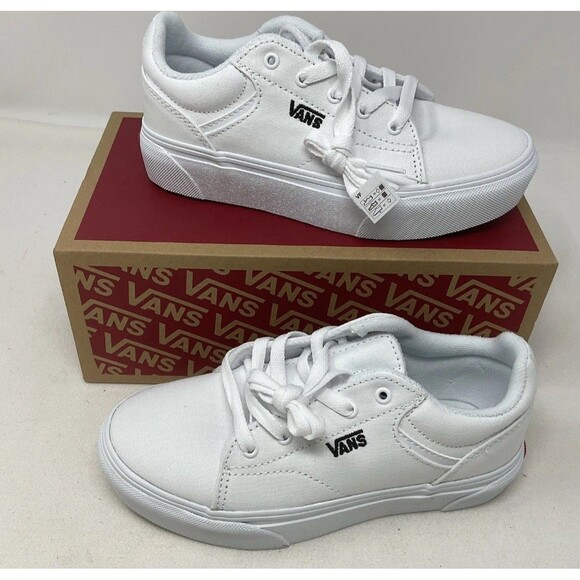 NEW Vans Seldan Platform Canvas Shoes Sneakers Youth Girl Size 3 VN000CP1YB2 - Picture 1 of 12